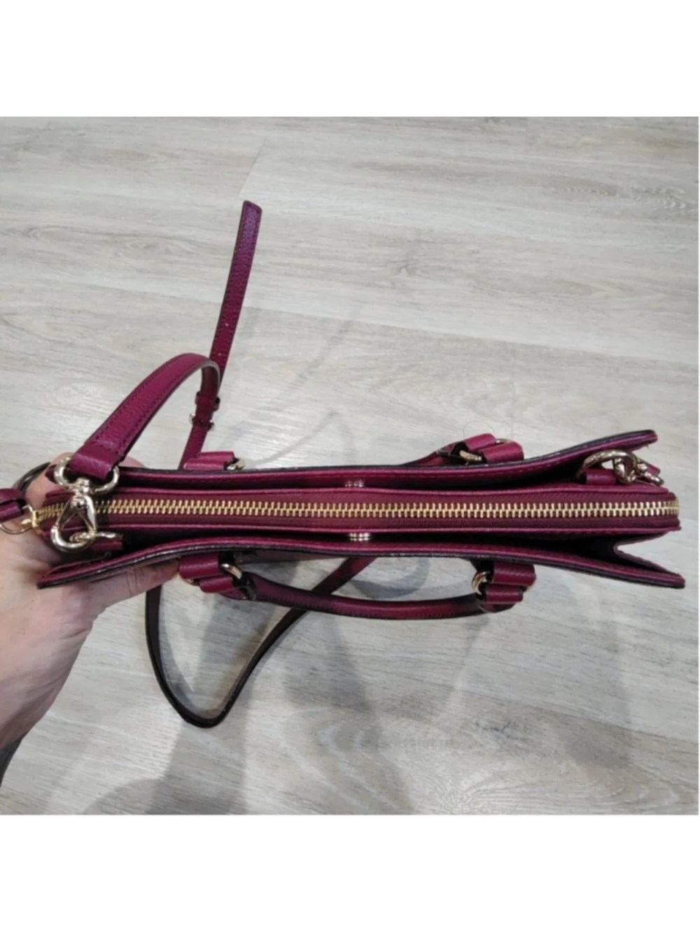 Kate Spade Satchel Bag Womens Medium Burgundy Leather Mulberry Street Crossbody
